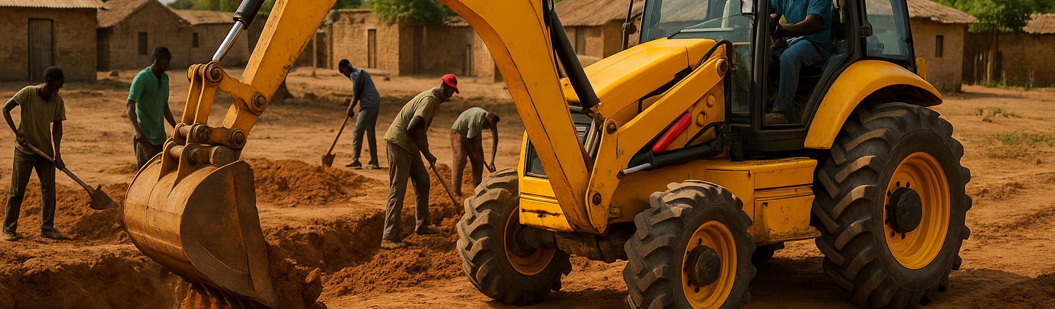 trabajos con Retroexcavadora